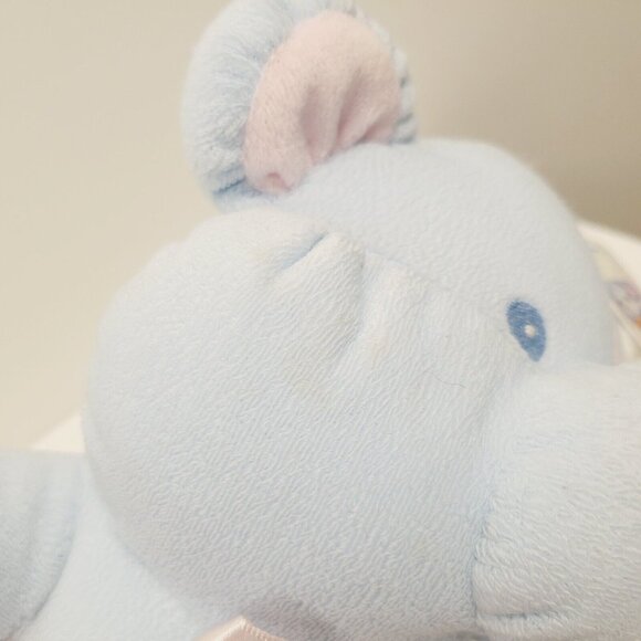 Soft Expressions Baby Blue Teddy Bear Plush With Heart Embroidery & Bow 12" - Picture 6 of 12